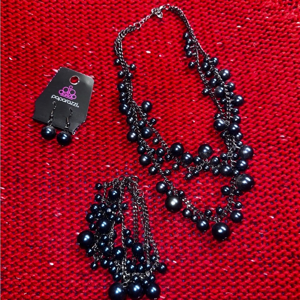 #JC27 Paparazzi Blue Multi-Strand Necklace Set